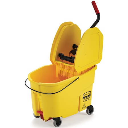 Rubbermaid Commercial 44 qt Mop Bucket and Wringer Combination, Yellow, Plastic FG757688YEL